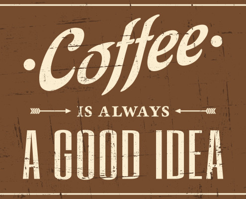 Vintage style coffee poster.